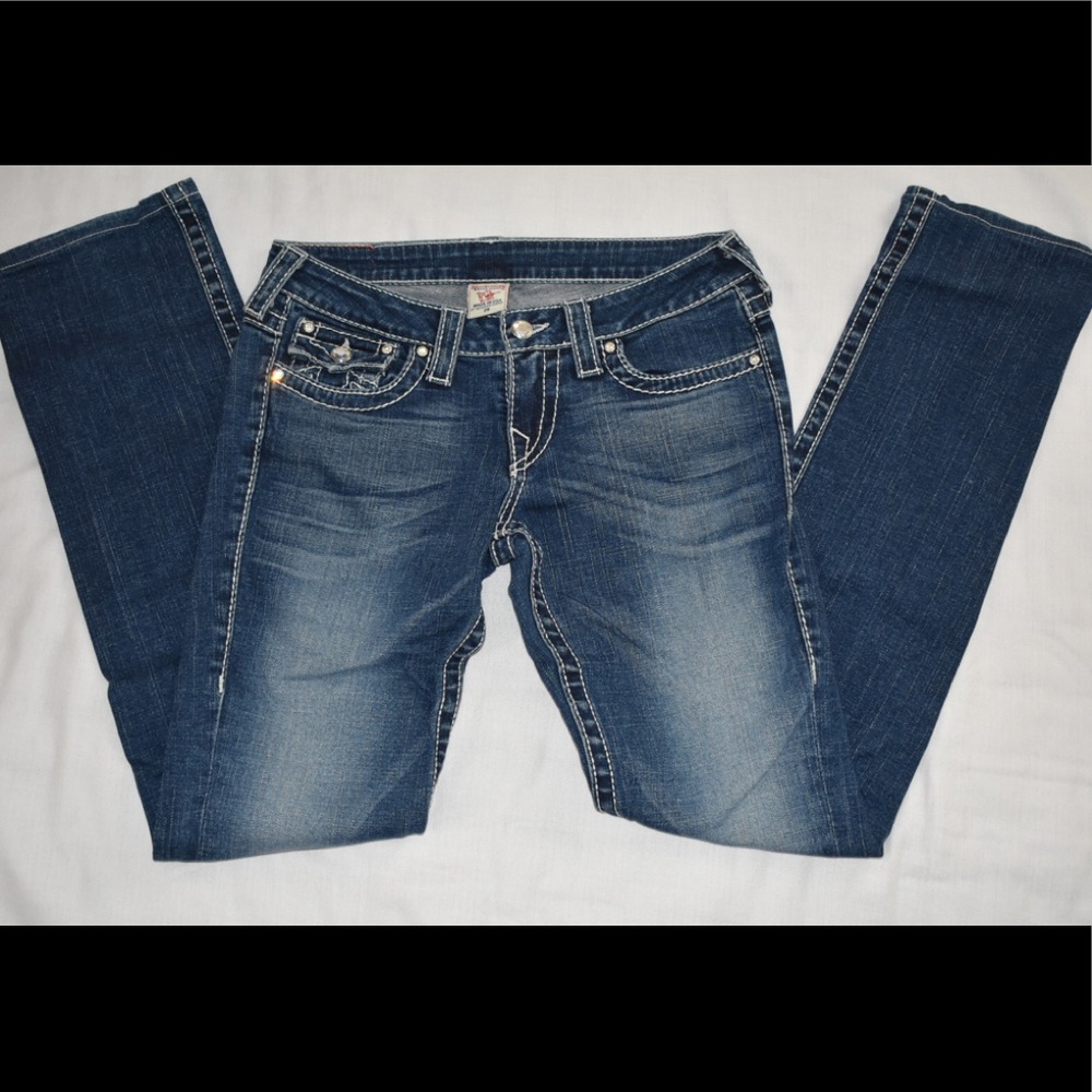 True religion jeans with Swarovski buttons
